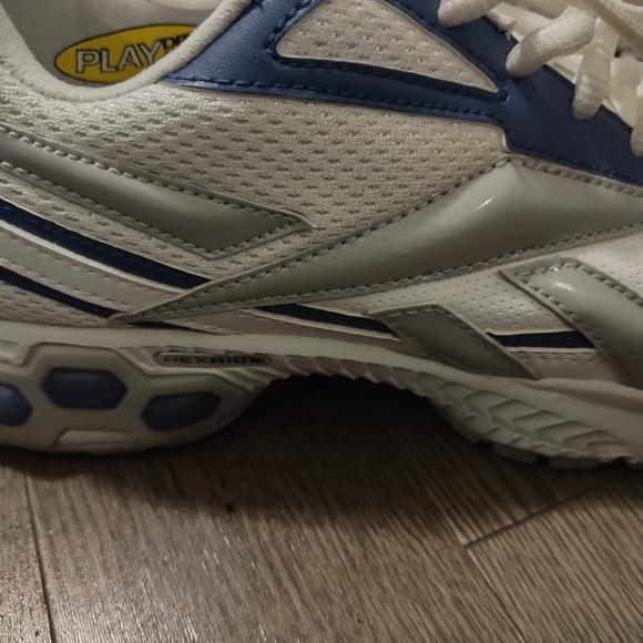 Reebok Women's White Blue Leather upper running shoes size 9 - Picture 5 of 10